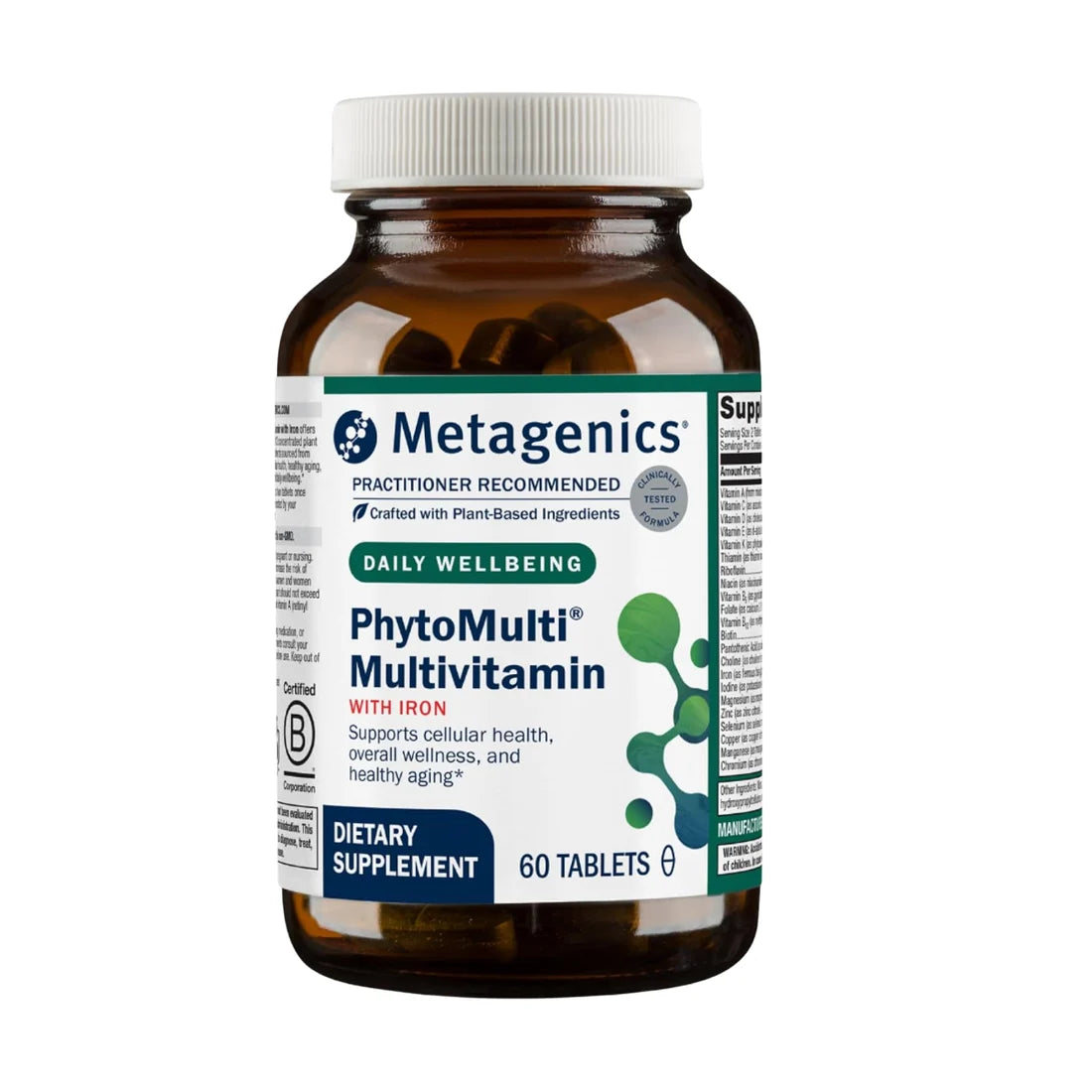 Metagenics PhytoMulti Multivitamin with Iron 60 Tablets bottle