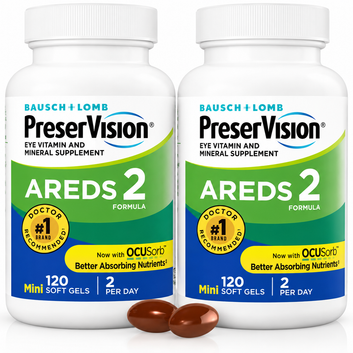 Bausch + Lomb PreserVision AREDS 2 Formula with OCUSorb Eye Vitamin and Mineral Supplement, 120 Mini Soft Gels