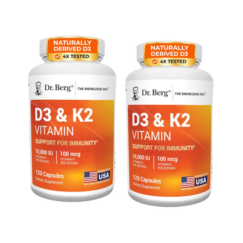 Dr. Berg D3 & K2 Vitamin Supplement for Heart and Bone Health