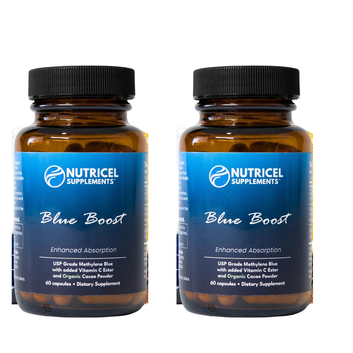 Nutricel Supplements Blue Boost – USP Grade Methylene Blue with Vitamin C Ester & Organic Cacao | 60 Capsules