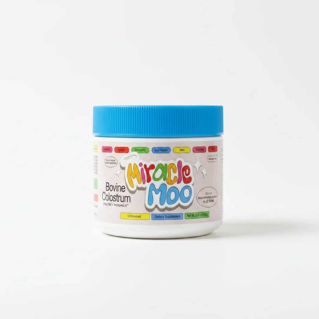 Miracle Moo unflavored bovine colostrum supplement powder