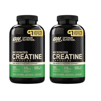 Optimum Nutrition Micronized Creatine Capsules – 100% Creatine Monohydrate | 2.5g Per Serving | 200 Capsules