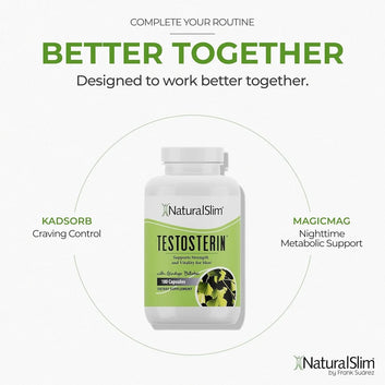 NaturalSlim Testosterin Testosterone Support, 180 Capsules