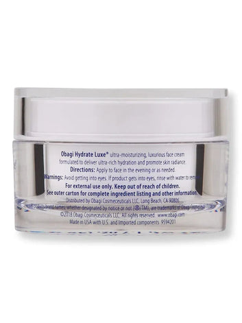 Obagi Hydrate Luxe Moisture Rich Cream – 1.7 oz / 48 g | Intense Hydration & Anti-Aging Night Cream